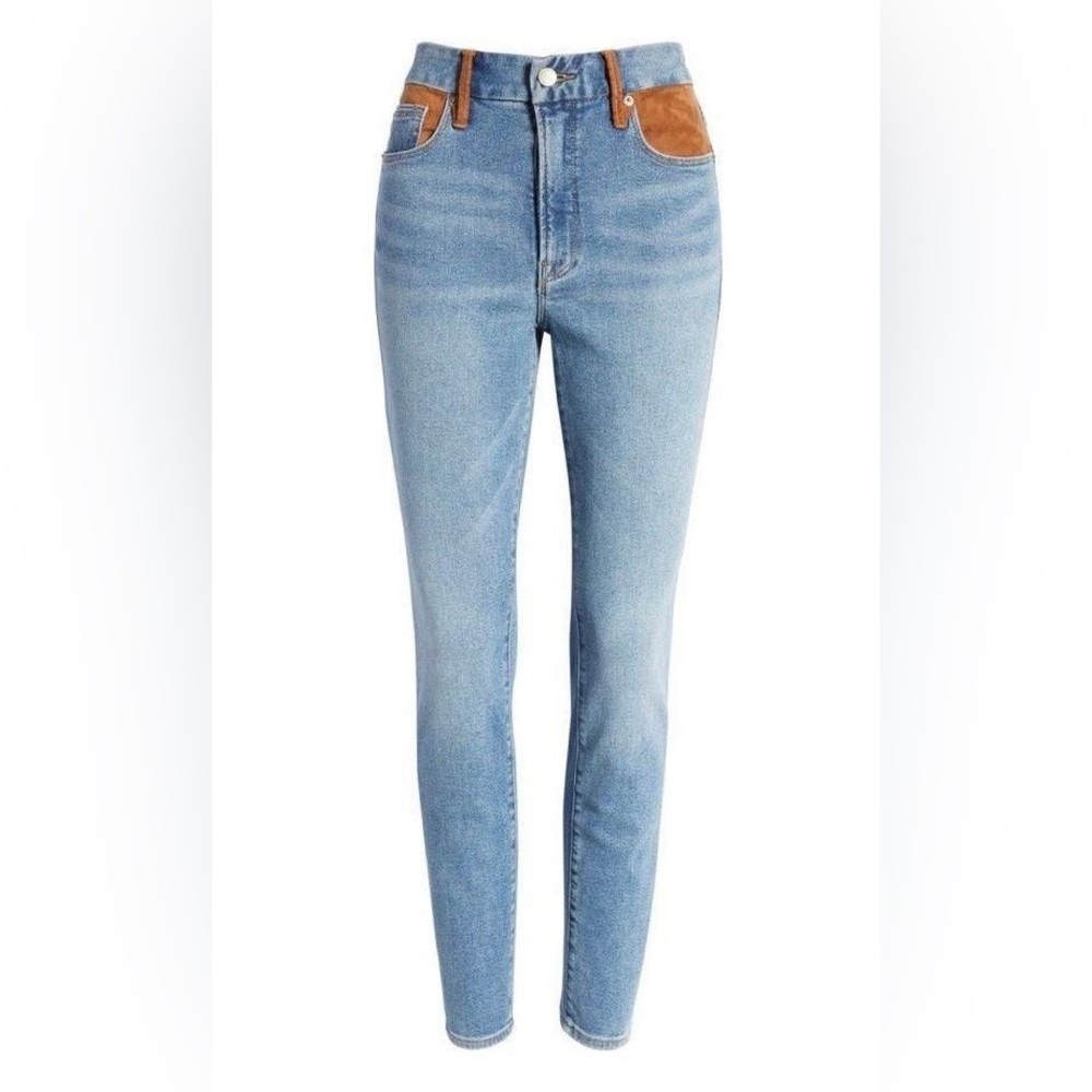 Good American NWT Good Legs Suede Mixing Skinny Jeans Size 12/31